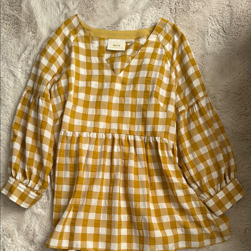 Maeve Yellow Gingham Blouse